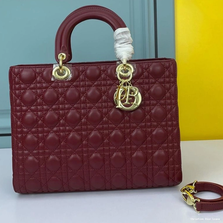 Cheap Gold Burgundy Dior Lambskin Large Cannage Lady Bag 0726 Luxury